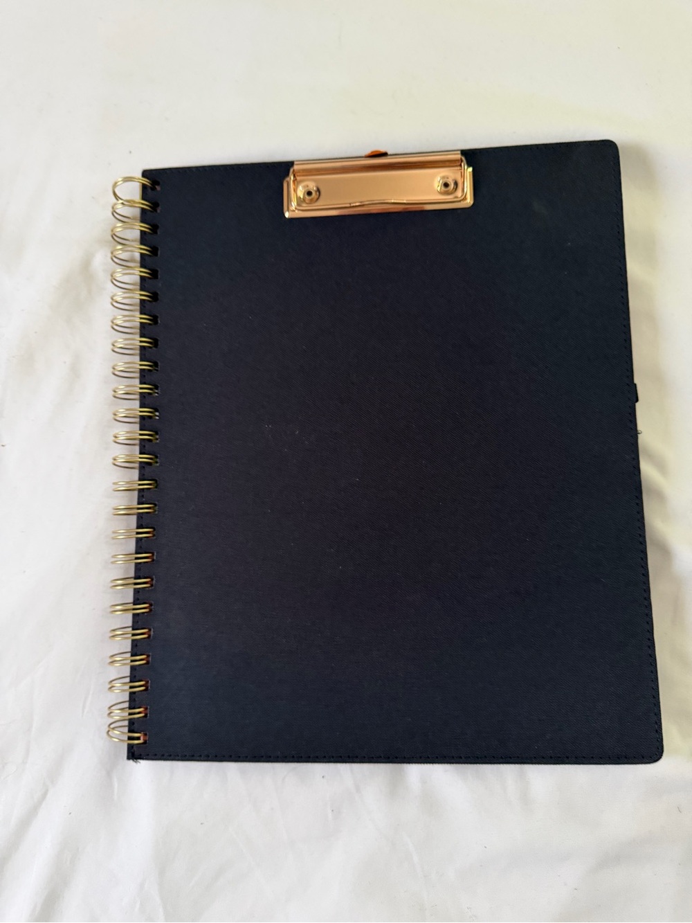 Navy Spiral Clipboard Notebook with Gold Clip